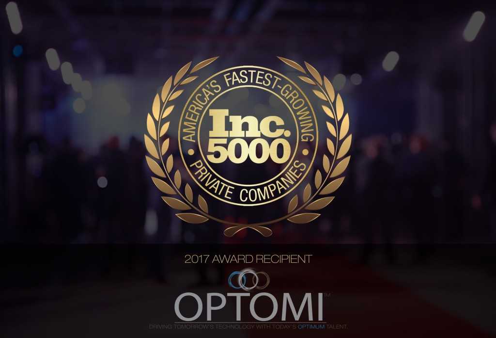 Optomi Honored as an INC 5000 Fastest Growing Private Company in its First Year of Eligibility